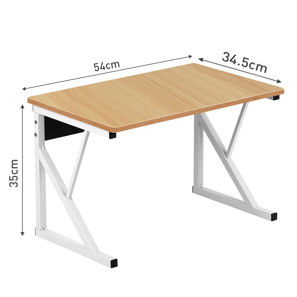Kedia Estantería extensible para microondas, soporte para microondas, estante de cocina con ganchos, estante para panadería, soporte para microondas (54 x 35 x 34,5 cm, color jaune noix)
