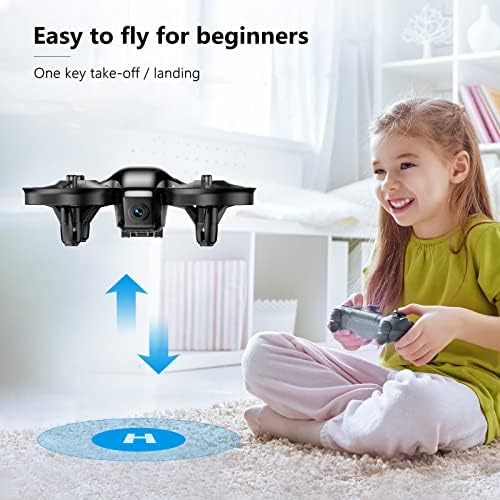 Potensic Kids Drone with HD Camera, A20W Mini Drone for Children, FPV Drone w/ 2.4G WiFi,Induction Mode of Gravity, Altitude Hold, Headless Mode, One Key Takeoff/Landing, Toys for kids, Black
