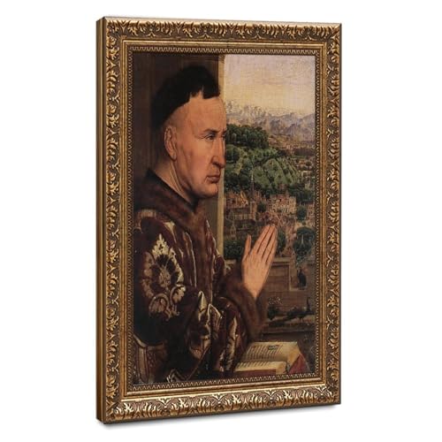Toile The Virgin of The Chancellor Rolin finition haut de gamme cadre 61x91cm