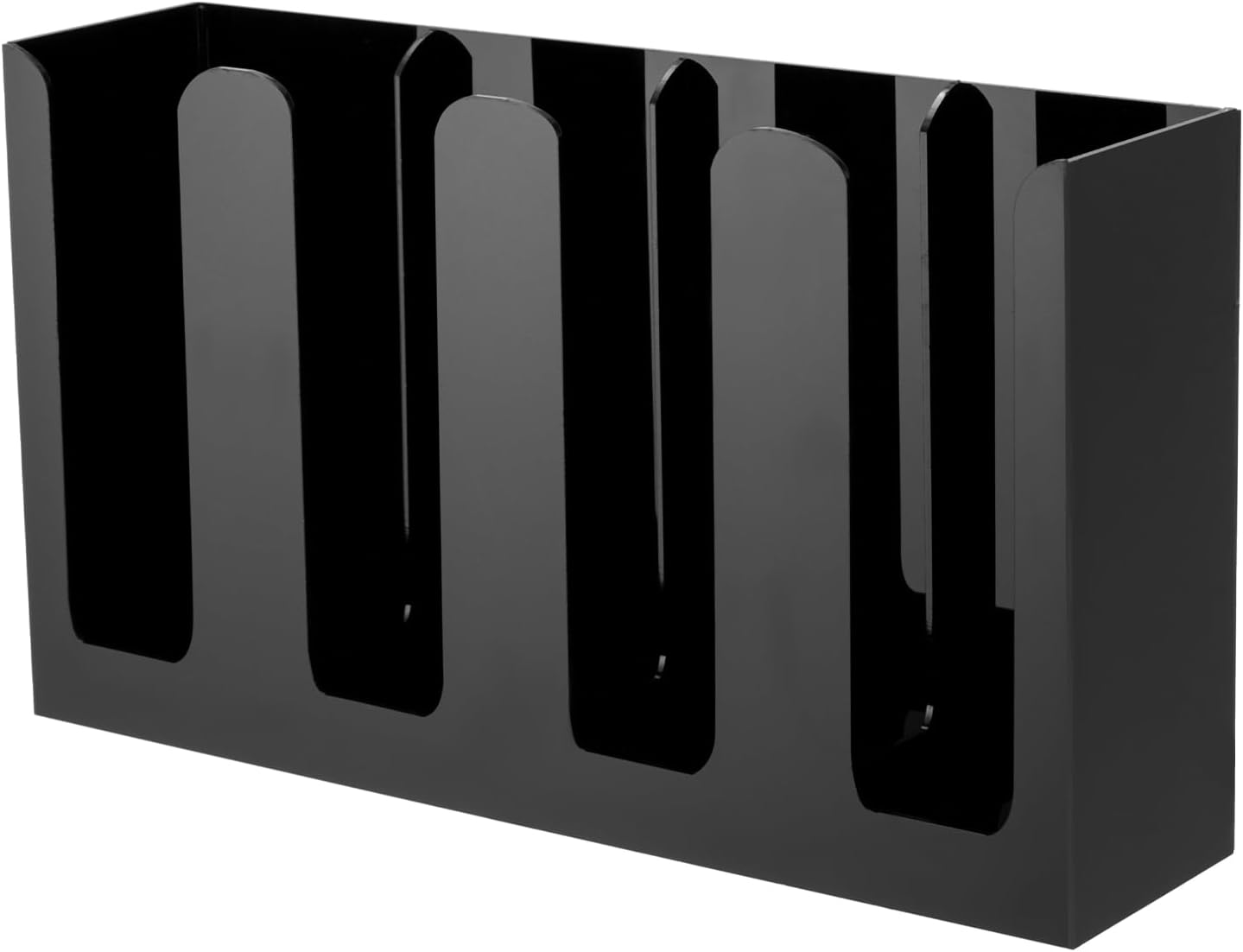 Gdrasuya10 Cup Lid Organizer Acrylic Sauce Cup Dispenser 4 Compartments Countertop Sauce Cups and Lids Organizer Storage Holder Restaurant Supplies for Party Kitchen (Black)