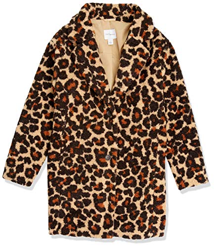 Amazon Essentials Women's Teddy Bear Fleece Oversized-Fit Lapel Jacket (Previously Daily Ritual), Leopard Print, Medium #TOP3