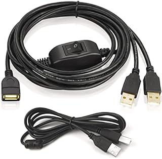 USB Splitter Cable, Female to 2 Male USB Splitter, Printer USB Cable Extender, Printer Connector to Two Computers USB 2.0 Splitter Dual USB Y Cable (Female to Dual Male USB Cord + USB Printer Cable)