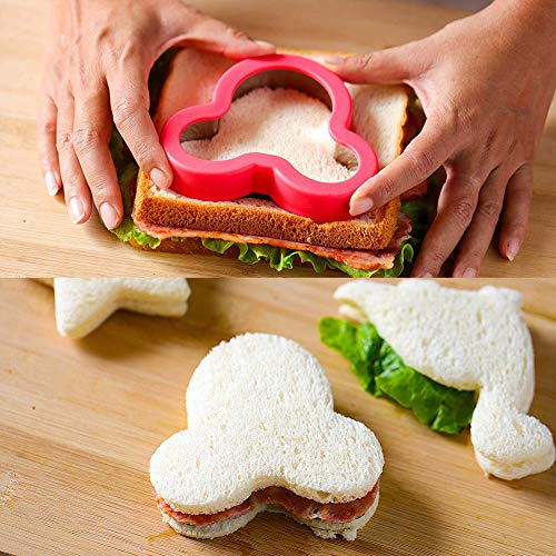 Sandwich Cutters Set 24 For Kids, Holiday Heart Shaped Cookie Cutters Vegetable Fruit Cutter Shape For Boys & Girls With Micky Mouse, Dinosaur, Star, Gingerbread Man Shapes-Food Grade Stainless Steel #TOP4