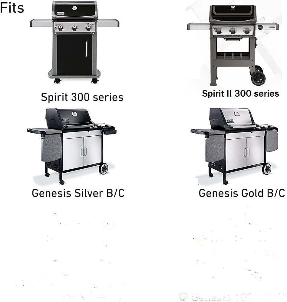 Cast Iron Grill Grates for Weber Spirit 300 E-310 S-310 Series, for Weber Genesis Silver B/C Gold B/C, 17.5 x 11.9 inch Cooking Grids for Weber Spirit 3 Burners Series Grills(Set of 2)