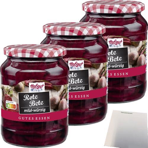 usy Hofgut Lot de 3 tranches de betterave rouge 3 x 720 ml + bloc usy