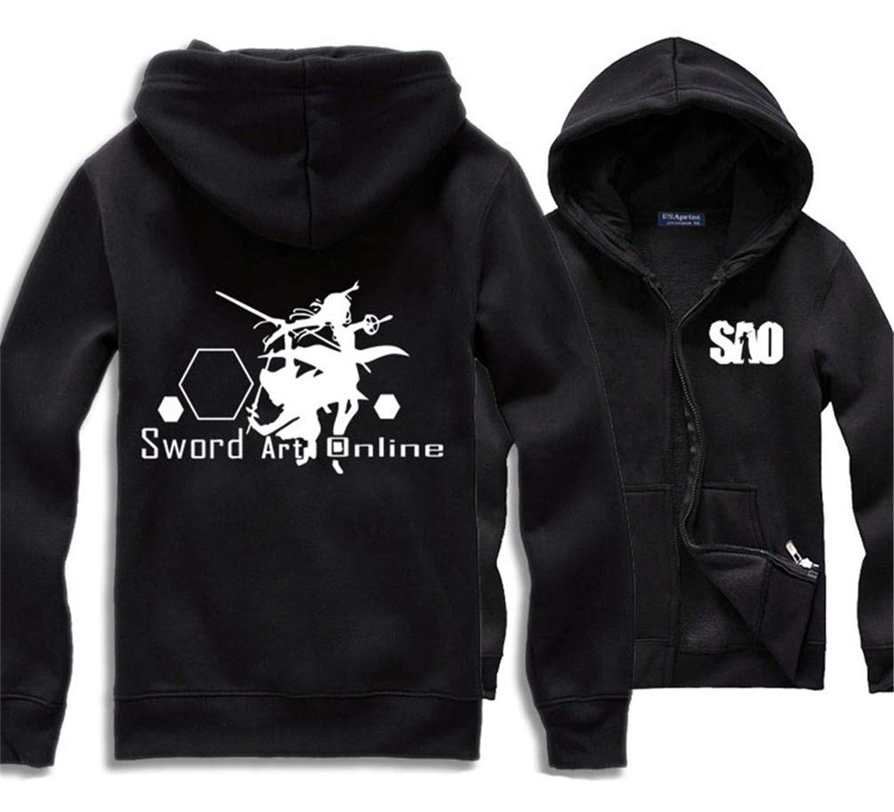 Anime Sword Art Online Kirito SAO bluzy z kapturem kurtka dla dorosłych cosplay zamek kurtka odzież wierzchnia płaszcz