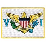 US Virgin Islands Flag Embroidered Patch Iron-On Caribbean National Emblem