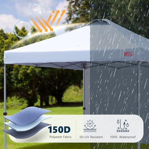 Image of MASTERCANOPY 10x10 Durable Pop Up Canopy Tent with 1 Sidewall, White