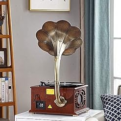 TAISK Boîte à Musique Bluetooth phonographe Tourne-Disque, Version Portable Gramophone Style rétro Vintage Caisson de… - Les Beatles, Paul McCartney, John Lennon, RIngo Starr, George Harrison TAISK Boîte à Musique Bluetooth phonographe Tourne-Disque, Version Portable Gramophone Style rétro Vintage Caisson de… – Image 2
