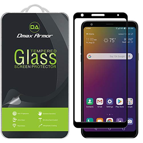 (2 Pack) Dmax Armor for LG Stylo 5, Stylo 5X and Stylo 5 Plus Tempered Glass Screen Protector, (Full Screen Coverage) (Black)