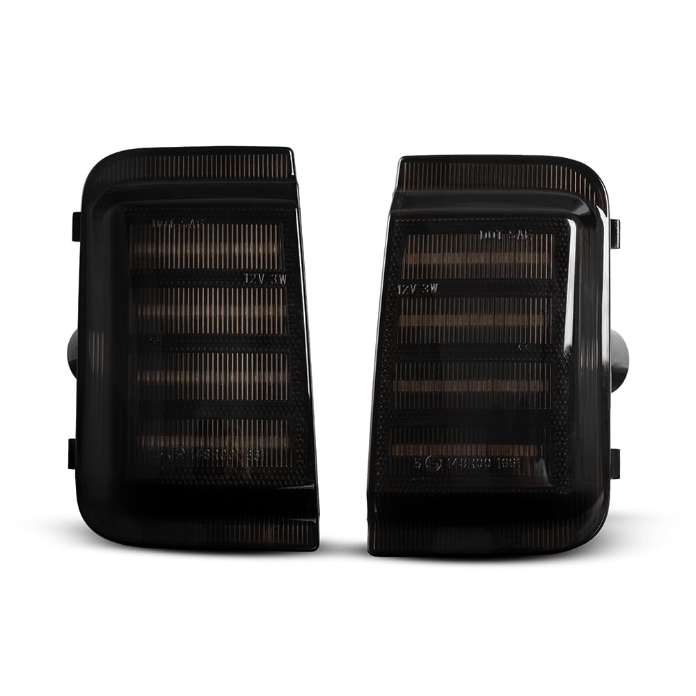 2 szt. Dynamiczny kierunkowskaz w lusterku bocznym światła do jazdy dziennej dla Fiat Ducato RAM PROMASTER PEUGEOT BOXER 2006-2019(Smoked lens)