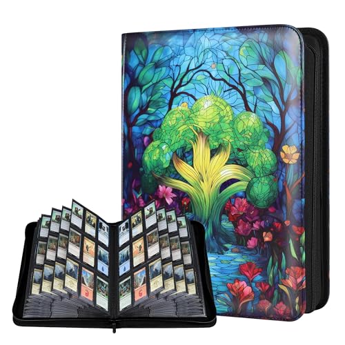 Image of Katomula 360 Pockets Card Binder, MTG Card Binder, Double Sided Card Collection Album Folder with 20 Pages, Side-Loading Card Holder for MTG, TCG, Trading Card, Sports Cards-Forest