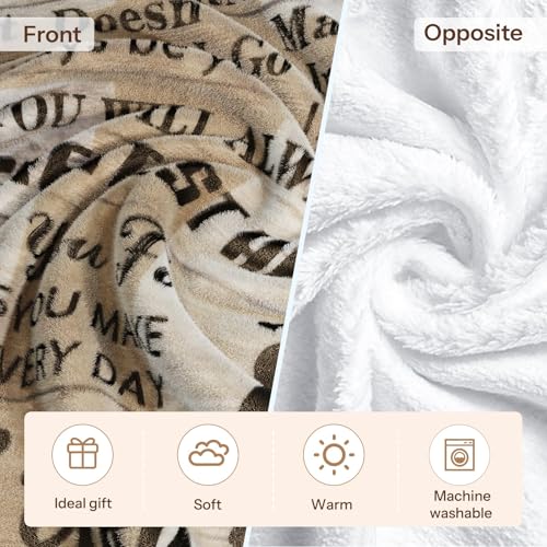 Ialtsidws Dad Blanket Father's Day Birthday Gifts for Men, Daddy, Papa, Father, Stepfather, Uncle, Grandpa, and Husband- Super Soft Cozy Throw Blanket Gift (- Dad Blanket from Son, 60x80 inches) by Ialtsidws - Image 2