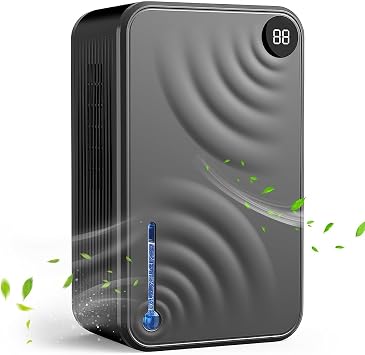 Smart Dehumidifier for Home (980 Sq.Ft), 118 Oz Dehumidifier with Drain Hose, Quiet Portable Dehumidifiers for Bedroom Wtih Sleep Mode, Humidity Display,Auto Shut Off, Damp Rid Self-Draining gray