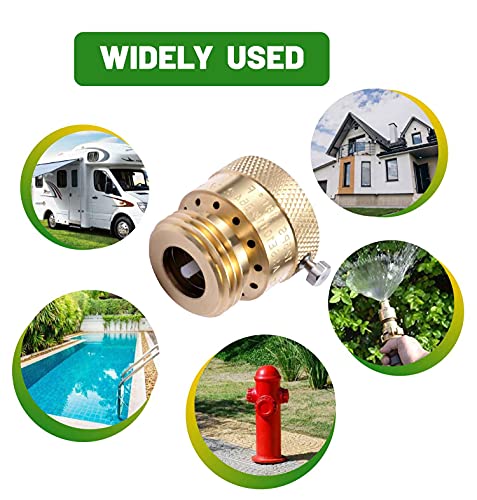 Image of Litorange 1 Pack Brass 3 /4 inch Inch GHT Hose Bibb Connector Backflow Preventer Vacuum Breaker