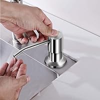 Vista 7 de Dispensador de jabón para fregadero de cocina, bomba dispensadora de jabón de encimera de níquel cepillado, tubo de extensión de silicona de 47