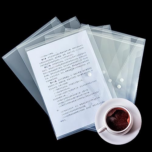 Pochettes plastique A4 transparentes étanches et solides avec bouton-pression - 5