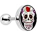 Body Candy Stainless Steel Flowering White Sugar Skull Tragus Cartilage Earring 16 Gauge 1/4"