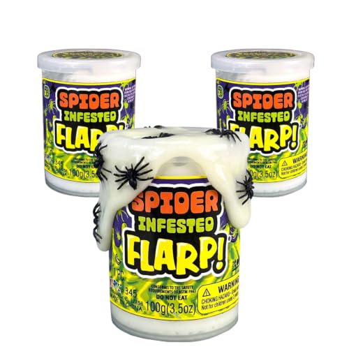 JA-RU Spider Infested Flarp Putty (3 Units) Squishy Sensory Gross Toys for Easter, ADHD Autism Spider Web Toy, Great Party Favors Fidget for Kits & Adults. Stress Relief Fun for Boys & Girls. 345-3