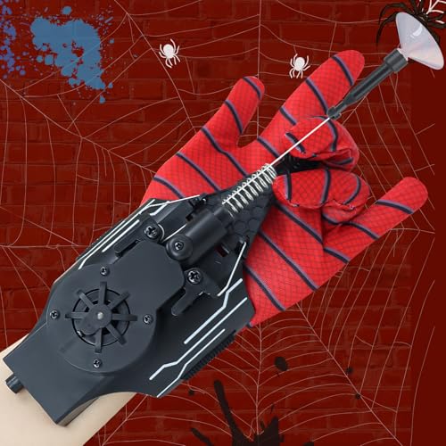 Lumhew Spider Web Shooters, Web Launcher with Gloves, Realistic Web-Slinging Action Safe and Fun Superhero Toy for Men and Kids - Black