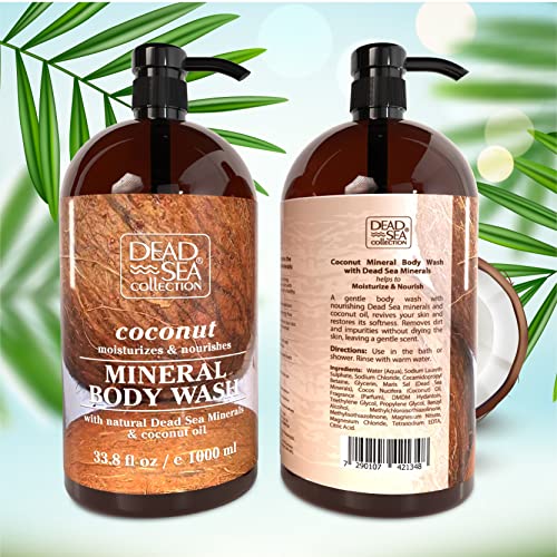 Dead Sea Collection Coconut Body Wash For Women And Men - Pack Of 2 (67.6 Fl. Oz) - Cleanses And Moisturizes Skin - With Natural Minerals And Vitamins Nourishing Skin #TOP6