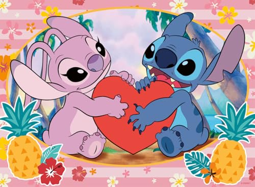 Puzzle 150 pièces : Moment en amoureux Disney Stitch Ravensburger Nathan - vue 3