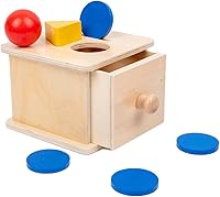 Vista 9 de Adena Montessori Caja de monedas, caja de permanencia de objetos para monedas de bebé de 1 año, juguetes de desarrollo de bolas Montessori de madera