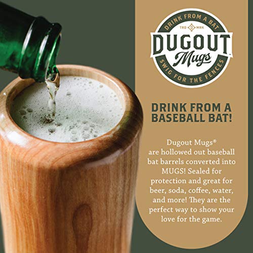 Dugout Mugs: Wined Up - Mini Baseball Bat Wine Glass - 6 Oz. (3X3X10 Inches) - Double Sealed, Solid Wood - For Hot And Cold Drinks - Proudly Made In The Usa #TOP1