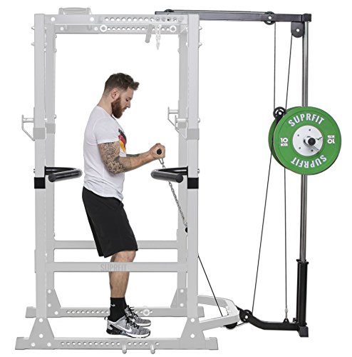 Suprfit Rango LAT Extension de traction | Attachment LAT | Tour de traction | Extension de rack | Barre de traction | Câble | Pièce de montage Rango Power Rack | Charge maximale jusqu'à 120 kg | Noir – Image 4