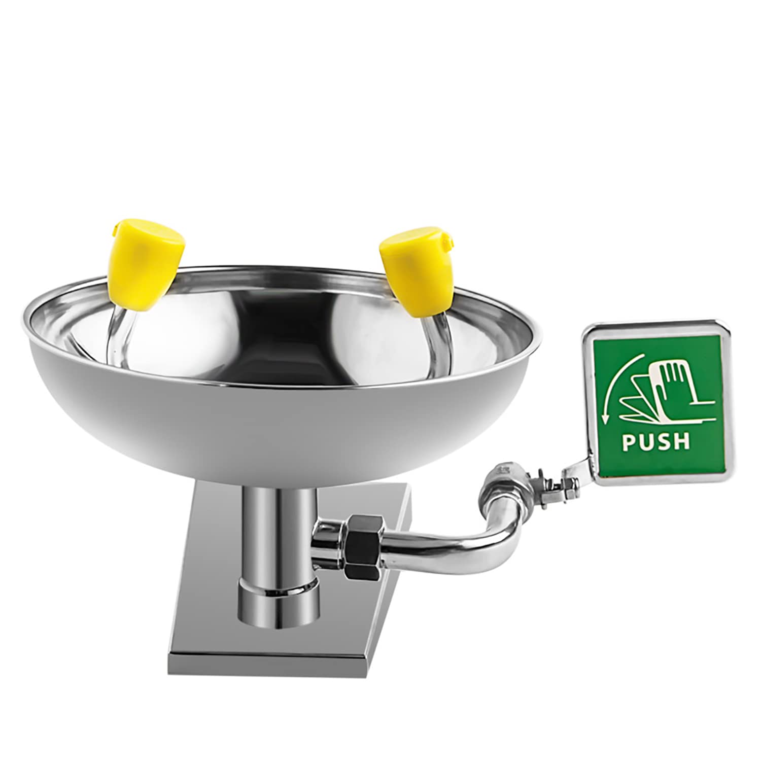 Lavaocchi di Emergenza a Parete in Acciaio Inox 304 Ispessito, lavaocchi Professionale per Laboratorio, Metallico
