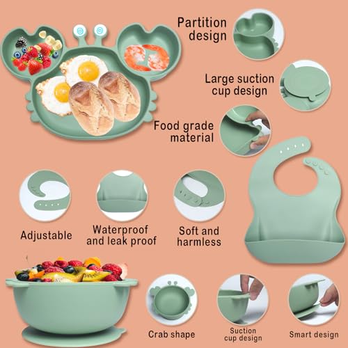 Coffret repas bebe vert pour apprendre à manger seul durant le sevrage