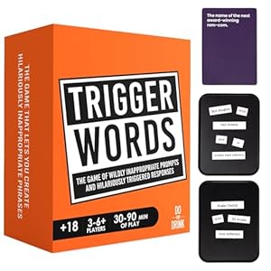 Trigger Words – Magnet Game with Hilarious Prompts and Ridiculous Responses – Word Games with 250 Cards, Word Magnets, and Boards to Show Your Creativity – Fun Adult Games to Get Everyone Laughing