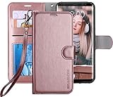 Galaxy S8 Case, ERAGLOW Luxury PU Leather Wallet Flip Protective Case Cover with Card Slots and KickStand for Samsung Galaxy S8 (Rose Gold)