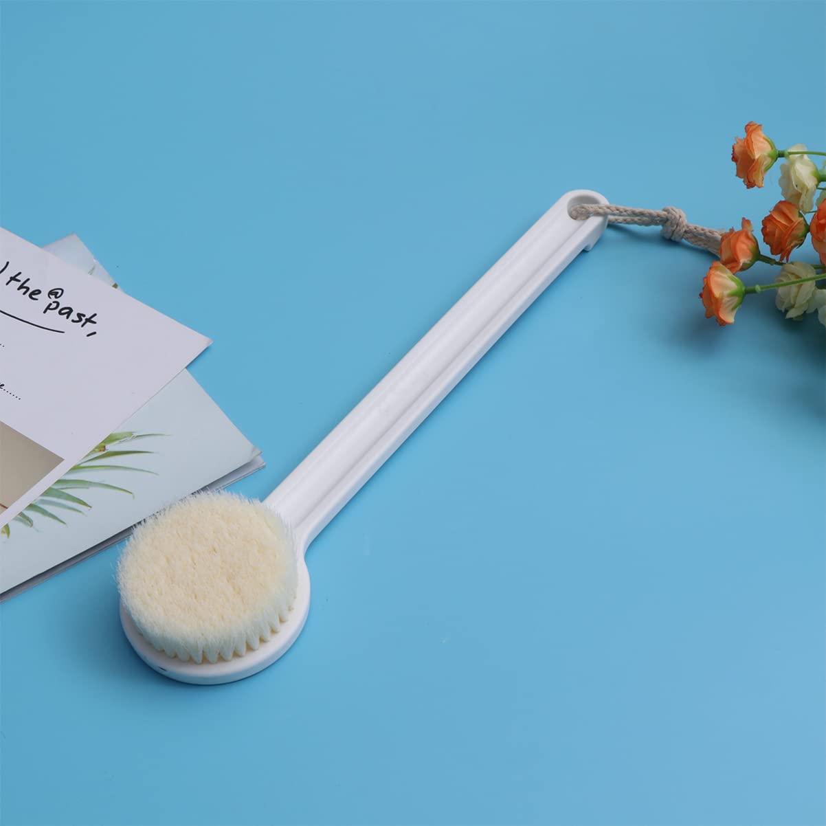 Healeved 2pezzi Spazzola Da Bagno Con Manico Lungo Spazzola Esfoliante Per Massaggio e Schiena Morbida e Stampa Tema Faro Per Esperienza Relax
