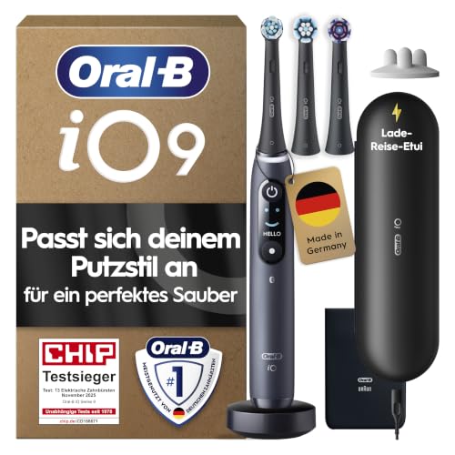 Oral-B iO Series 9 Elektrische Zahnbürste, Schwarz – Ansicht 1