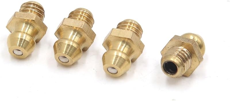 Bico de Graxa Reto uxcell em Latão M6 x 1 mm para Automóveis – Pacote com 4 unidades