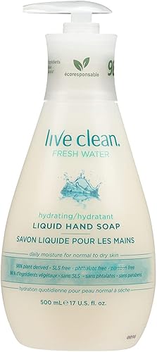 Live Clean Jabón líquido de manos, agua dulce, 17 onzas (el embalaje puede variar)