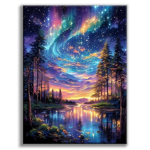 Diamond Painting Erwachsene Sternenhimmel Landscape 5D Diamond Painting Bilder Landschaft Diamant malerei Erwachsene Natur Diamantmalerei-set für Geschenk zur Entspannung und als Wanddeko 30x40 cm