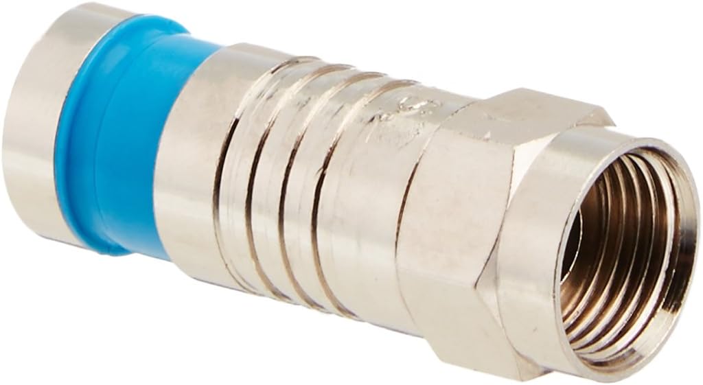 Platinum Tools 28001J F RG6Q Compression Connector, Nickel 75/Jar, Pack of 75