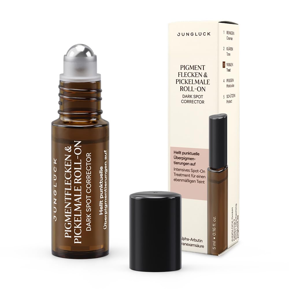 JUNGLÜCK Anti Pigmentflecken & Pickelmale Roll-On - Vegan | Spot Treatment zur Reduzierung von Pigmentflecken, Altersflecken und Pickelmalen - Easy Roll-on für einen strahlenden Teint