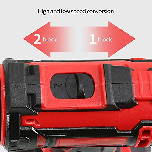 Samnuerly 36-V-Schlag-Akku-Bohrschrauber-Set mit 2 Lithium-Ionen-Akkus 3,0 Ah, 10-mm-Bohrfutter, Variable Geschwindigkeit, 25 + 1 Drehmomenteinstellung mit LED, – Bild 5