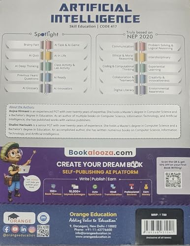 Image of Artificial Intelligence Skill Education Class 10 Orange Touchpad CBSE, Code 417, Ver. 3.0, NCF 2023, by Anjna Virmani & Shalini Harisukh