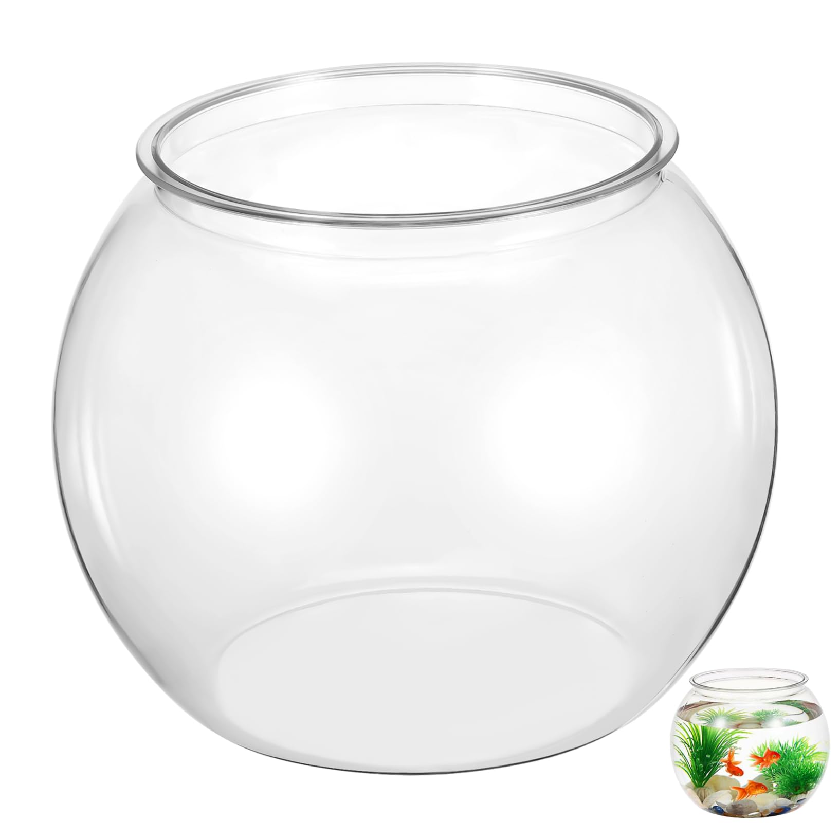 FRCOLOR Tanque de Peces Ornamentales pecera irrompible pecera de plastico Grande pecera Redonda pecera Micro Paisaje pecera de Escritorio portátil pecera pequeña envase 160a la Mascota