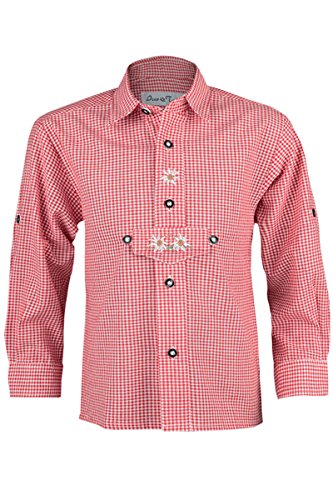Isar-Trachten Chemise folklorique pour garçon Rouge Cover