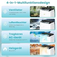 COSTWAY 14000 BTU Klimaanlage mobil mit Abluftschlauch – Ansicht 2