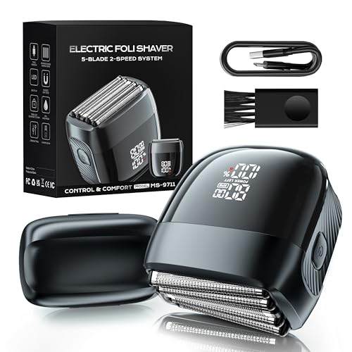 MALEGEBAZ Electric Foil Shaver for Men: 5-Blade System,