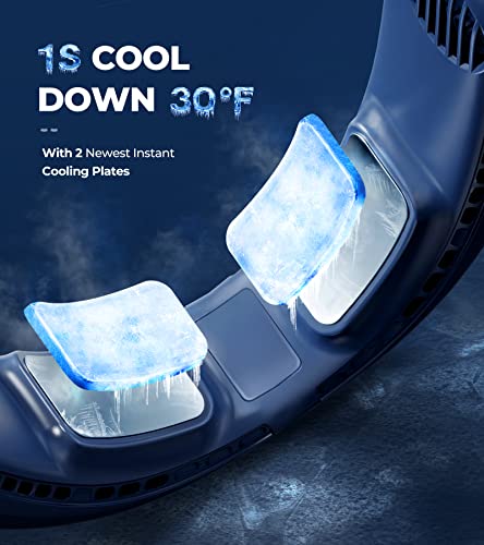Image of 1S Cool Down 30F Neck Fan with Double Semiconductor Coolers, 360 Surrounded Personal Fans Air Conditioner that Blow Cold Air, 8H lasting Portable Fan with 3 Speed, Gifts for Men Women Outdoor Travel