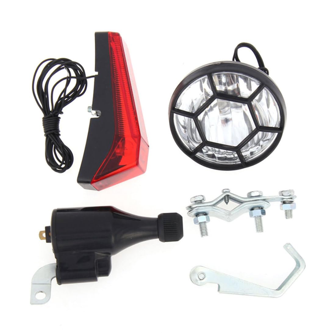Bike Dynamo Lights Set Bicycle Front Headlight Rear LED Safety Light Cycling Accessories Bike Head Tail Light