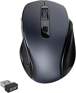 ELI73 Wireless Mouse for Laptop, 3200 DPI Optical, 2.4G Ergonomic Computer Mouse, 24 Months Battery, 6 Buttons Cordless Mouse, Portable Optical USB Mouse for PC Windows Mac Chromebook (Navy)