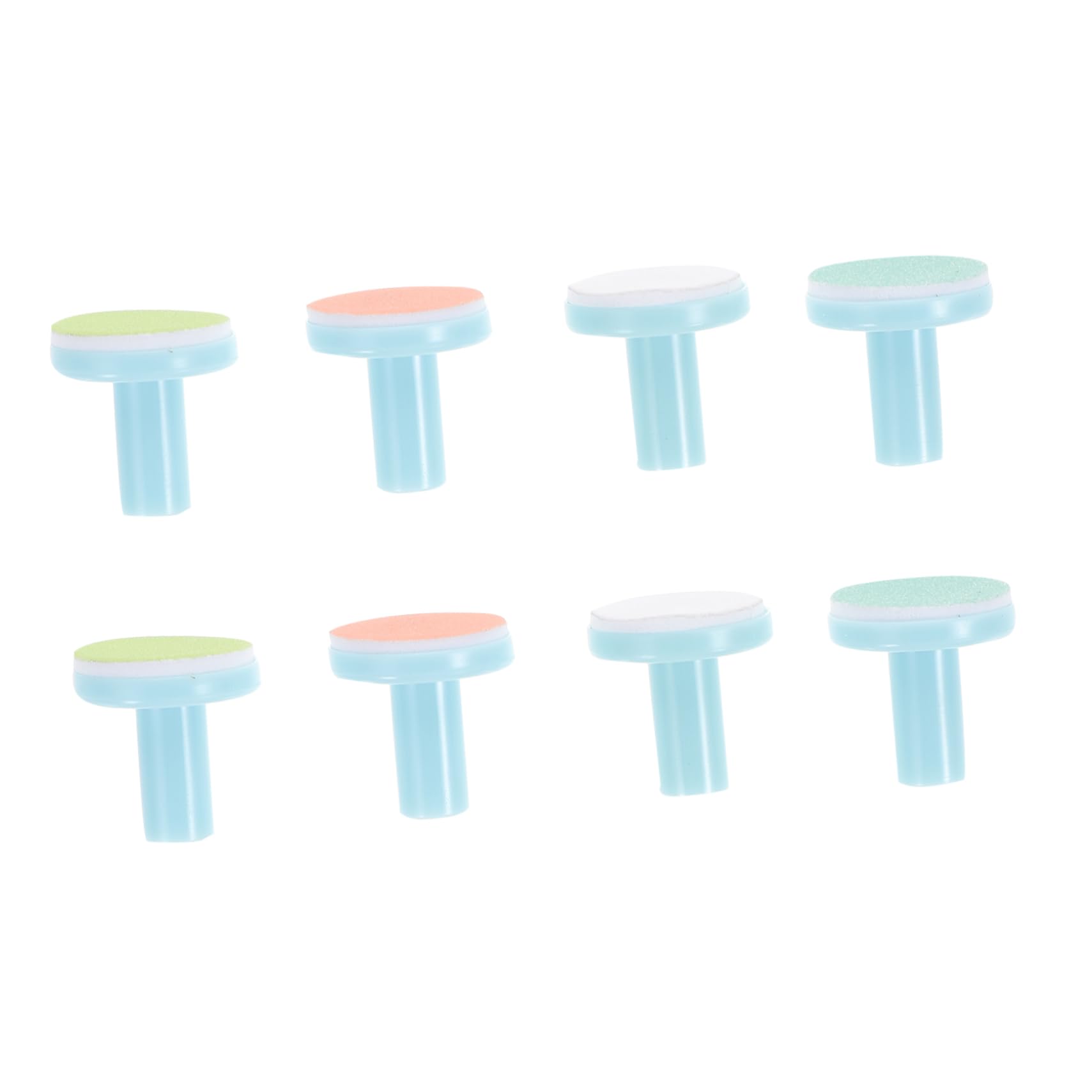 Baluue 8Pcs Nail Drill Replacement Pads Nail Trimmer Grinding Heads for Trimming Ergonomic Design for Newborns Blue Base Random Color
